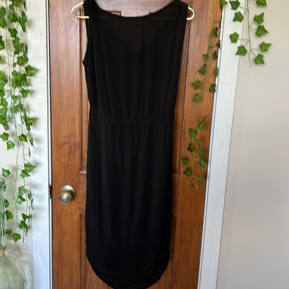 100% Raw SILK Swim Cover Resortwear Beach Dress in Black | Small/Medium - Picture 3 of 8